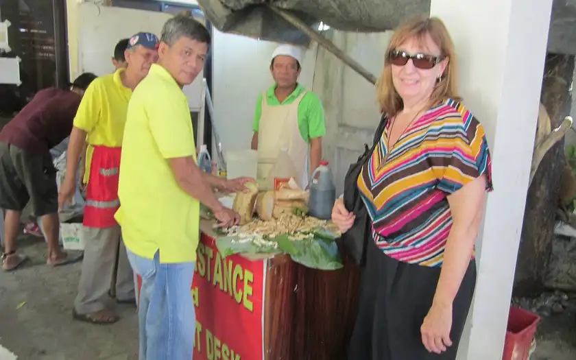 Volunteer team serving meals